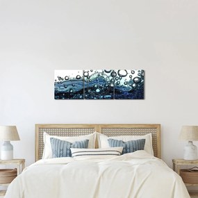 Obraz bąbelków (z zegarem) (90x30 cm)