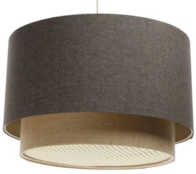Lampa wisząca ERUTAN DOUBLE RATTAN 50 szara/beżowa BPS KONCEPT