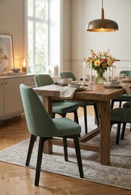 Zielone drewniane krzesło kubełkowe W9-G89