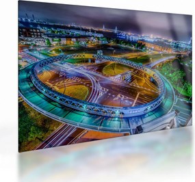 Obraz na szkle - nocna panorama miasta (70x50 cm)
