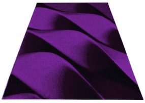 Dywan nowoczesny Parma Fale fioletowo-czarny 200 cm x 290 cm