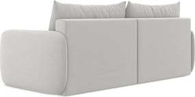 Jasnoszara aksamitna rozkładana/ze schowkiem sofa 238 cm Kalena – Makamii