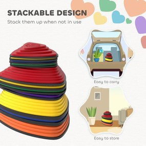 AIYAPLAY Zestaw 11 Trittsteiny, antypoślizgowy design, do wnętrz i na zewnątrz, łatwe do układania, wielokolorowe