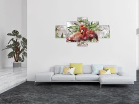 Obraz - Flamingi (125x70 cm)