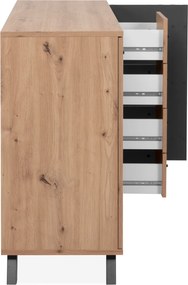 Komoda z lamelami Medan 3D4S dąb artisan/antracyt