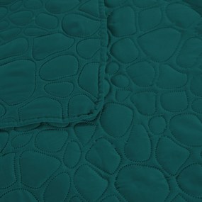 Turkusowa narzuta na łóżko ze wzorem STONE Rozmiar: 170 x 210 cm