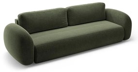 Zielona rozkładana/ze schowkiem sofa z tkaniny szenilowej 262 cm Tonale – Cosmopolitan Design