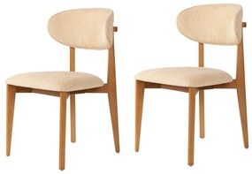 Zestaw krzeseł do jadalni Lionte Beige and Dark Oak, 2 szt.