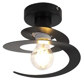 Nowoczesna lampa sufitowa z czarnym kloszem w kształcie spirali - Scroll