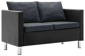 Atrakcyjna 2-osobowa sofa Karlo 2Q - czarno-ciemnoszara