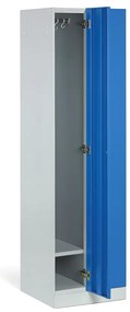 Szafka ubraniowa wąska, 2-drzwiowa, 1850 x 500 x 500 mm, demontaż, zamek kodowy, drzwi zielone