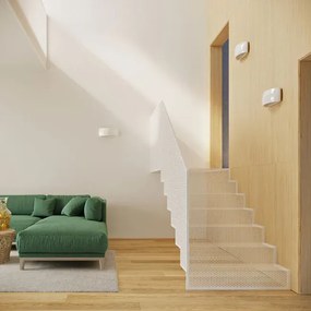 Biały minimalistyczny kinkiet w połysku - S485-Urani