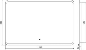 Mexen Nida lustro łazienkowe podświetlane 120 x 80 cm, LED 6000K, antypara - 9806-120-080-611-00
