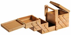 Kesper 58710 Organizer na przybory do szycia,bambus, 29 x 19 x 16,5 cm