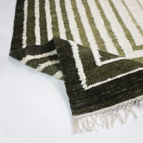 Zielony dywan z mieszanki wełny tkany ręcznie 160x230 cm Boucle Frame – Flair Rugs