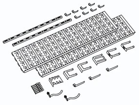 Panel na narzędzia i pojemniki ELEMENT SYSTEM, 18 uchwytów na narzędzia
