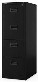 Szafa kartotekowa metalowa z 4 szufladami czarna, 460x1320x620 mm: SARA