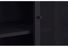 Czarna metalowa szafka z drzwiami przesuwnymi 90x180x40 cm Veep – Unique Furniture