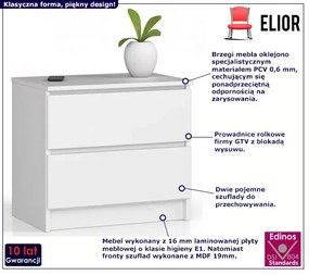 Biała mini komoda na kosmetyki z szufladami - Helona