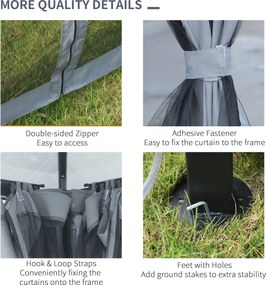 Outsunny Pawilon ogrodowy 3x3 m z poliwęglanowym dachem aluminiowa konstrukcja siatka przeciw owadom | Aosom PL