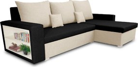 Narożnik z funkcją spania SAM1 Czarny/Kremowy