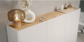 Kremowa szafka w dekorze dębu 138x105x25 cm Libbiano – Germania