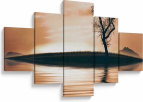 Obraz drzewa na wyspie (125x70 cm)
