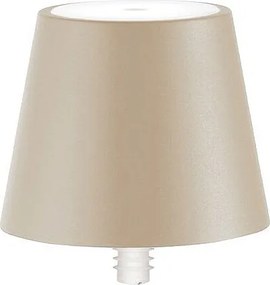 Lampa LED Poldina STOPPER marki Zafferano, akumulatorowa i przenośna, w kolorze piaskowym, z czasem pracy na baterii do 12 godzin