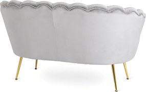 Sofa ZENDAYA Dwuosobowa Szara Muszelka Glamour do Salonu