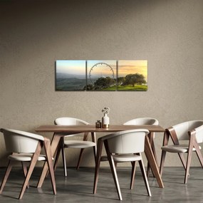 Obraz - Widok ze wzgórza (z zegarem) (90x30 cm)