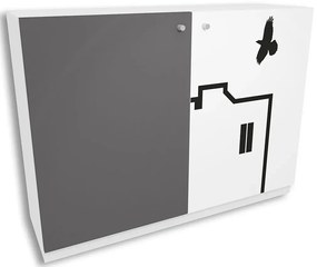 Biało-grafitowa komoda dla dziecka W1-T60