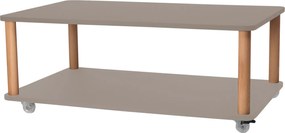 Prostokątny stolik kawowy na kółkach Ashme z kolorowym blatem 105x64 cm