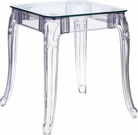 Transparentny stół w stylu retro Ghost 62 ze szklanym blatem