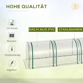 Outsunny Szklarnia Foliowa Cieplarnia Ogród Warzywny z Drzwiami Hodowla Roślin 295x100x80cm Przezroczysta | Aosom PL