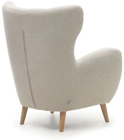 Beżowy fotel typu uszak Patio – Kave Home