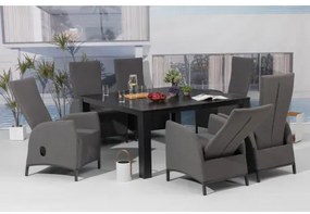 PARIS LIKA-TEX® szary - luksusowy rozkładany fotel ogrodowy