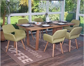 Krzesło do jadalni MCW-A50 II (zestaw 6 sztuk),  tkanina, jasnozielony, jasne nogi