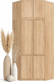 Narożna szafa w stylu skandynawskim z nadstawką G8-S17