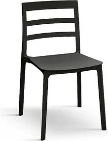 Zestaw 4 czarnych krzeseł z polipropylenu - MALAGA
