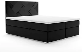 Łóżko kontynentalne FEZ 180x200 czarne velvet z pojemnikiem LAVERTO