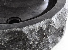 DIVERO umywalka z kamienia naturalnego - czarny marmur