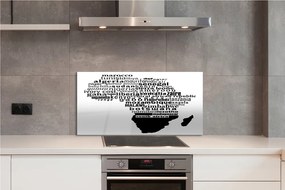 Panel szklany do Kuchni Czarno-Białe Typograficzne Napisy