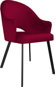 Krzesło Velvet tkanina Welur noga metalowa : Kolor nogi - Czarna profil, Kolor tkaniny - VELVET - MG31, Typ siedziska - Siedzisko stałe
