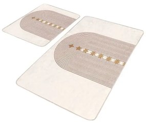 Beżowe aksamitne dywaniki łazienkowe zestaw 2 szt. 60x100 cm – Mila Home
