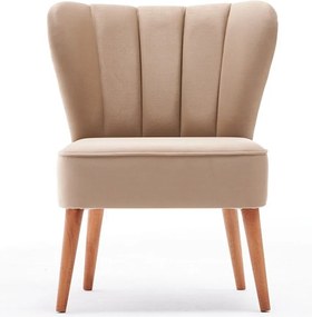 Fotel – 65x65x80 cm – Kremowy – Drewno bukowe