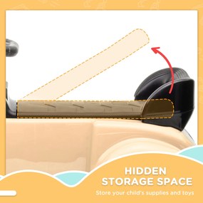 AIYAPLAY Jeździk dla dzieci Mercedes Benz 300 S, beżowy, Design, zabezpieczenie przed przewróceniem