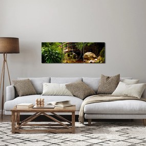Obraz - Most nad rzeką (z zegarem) (90x30 cm)