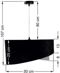 Czarno-szara nowoczesna lampa wisząca - EX980-Levis