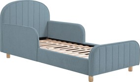 Łóżko 90 x 190 cm – Tkanina teksturowana – Niebieski – MIRAVELO