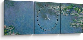 Obraz - Claude Monet, Water Lilies, reprodukcje (z zegarem) (90x30 cm)